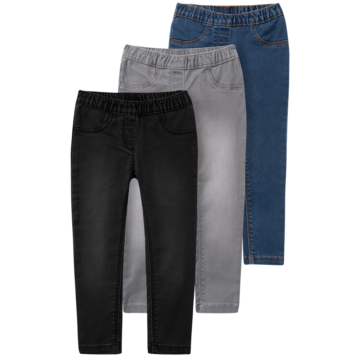 3 Mädchen Jeggings in verschiedenen Farben