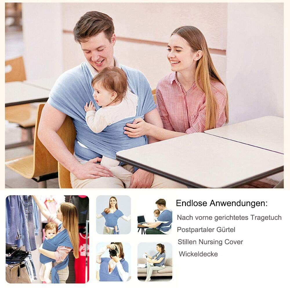 Peysaitr Tragetuch Tragetuch Neugeborene Babytrage ab Geburt Tragegurt in Einheitsgröße (Set, 1-tlg), Einfach zu verwenden