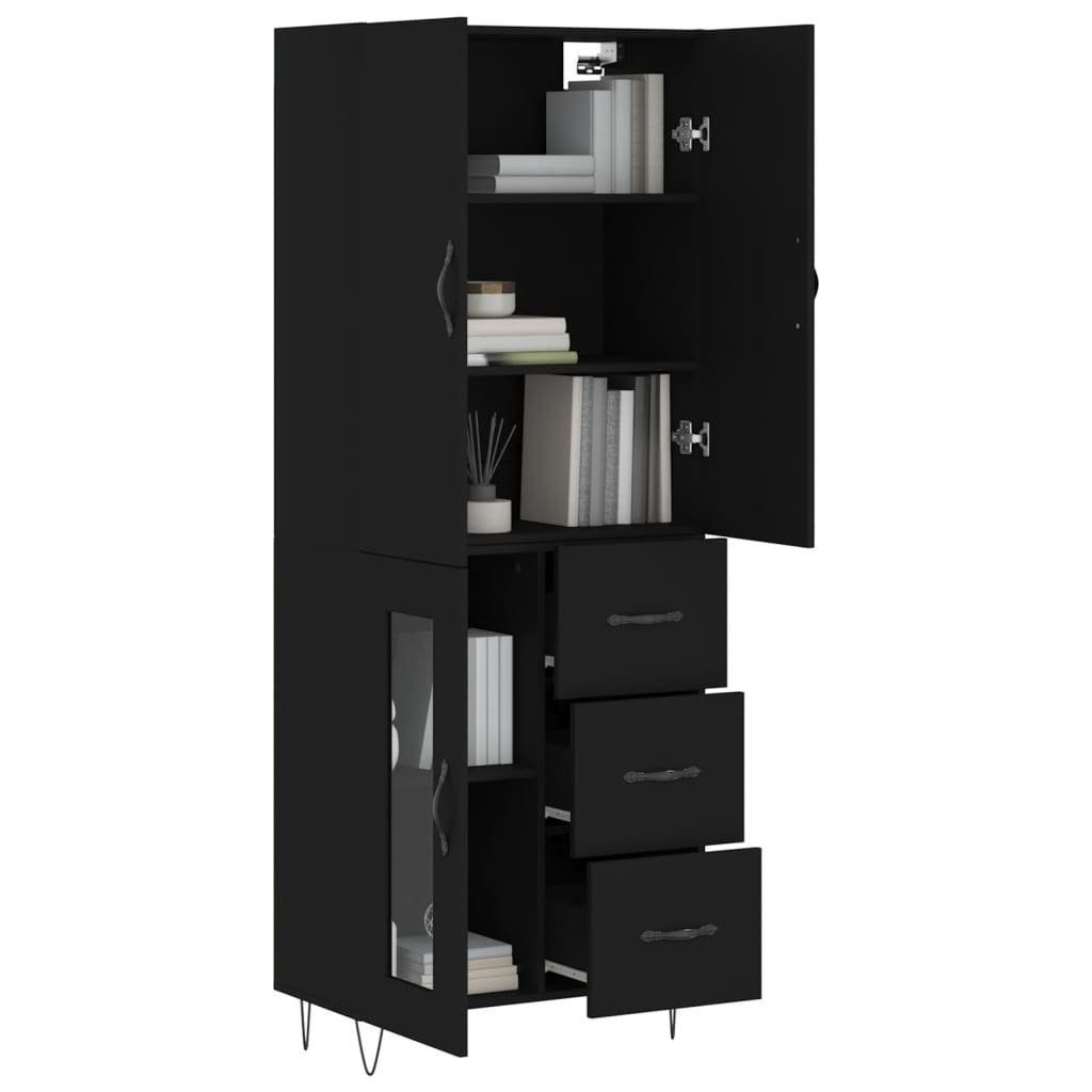 vidaXL Sideboard Highboard Schwarz 69,5x34x180 cm Holzwerkstoff (1 St)