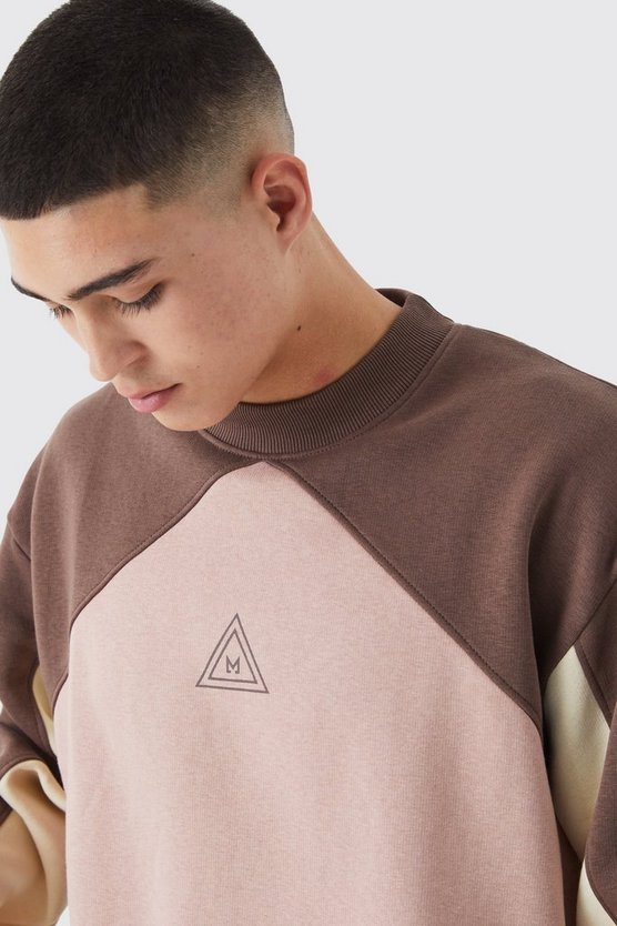 Oversize Colorblock Sweatshirt mit Logo