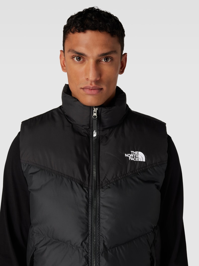 Steppweste mit Label-Stitching Modell 'SAIKURU' in schwarz