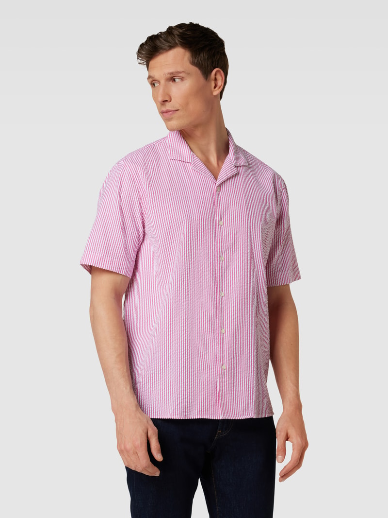 Regular Fit Freizeithemd mit Streifenmuster in pink