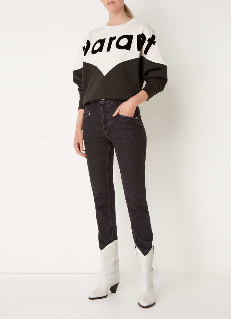 Maglione oversize Isabel Marant con stampa logo floccata