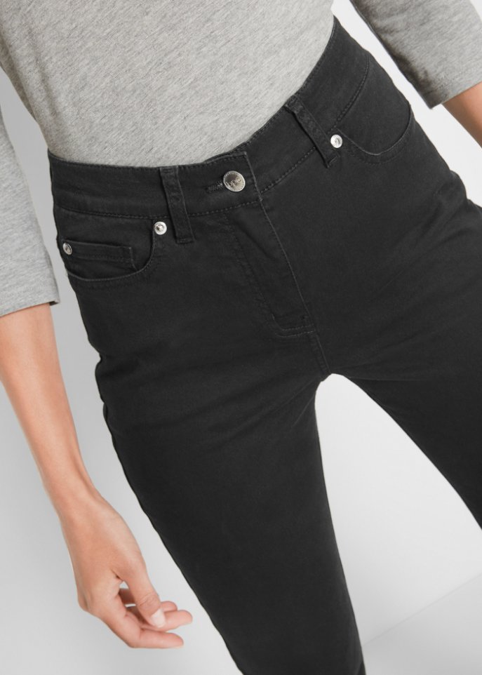 Twill-Hose mit Stretch und Bequembund, Slim Fit