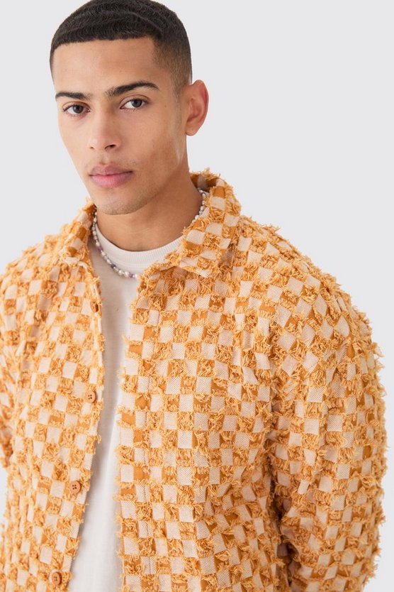 Zerrissenes kastiges kariertes Overshirt