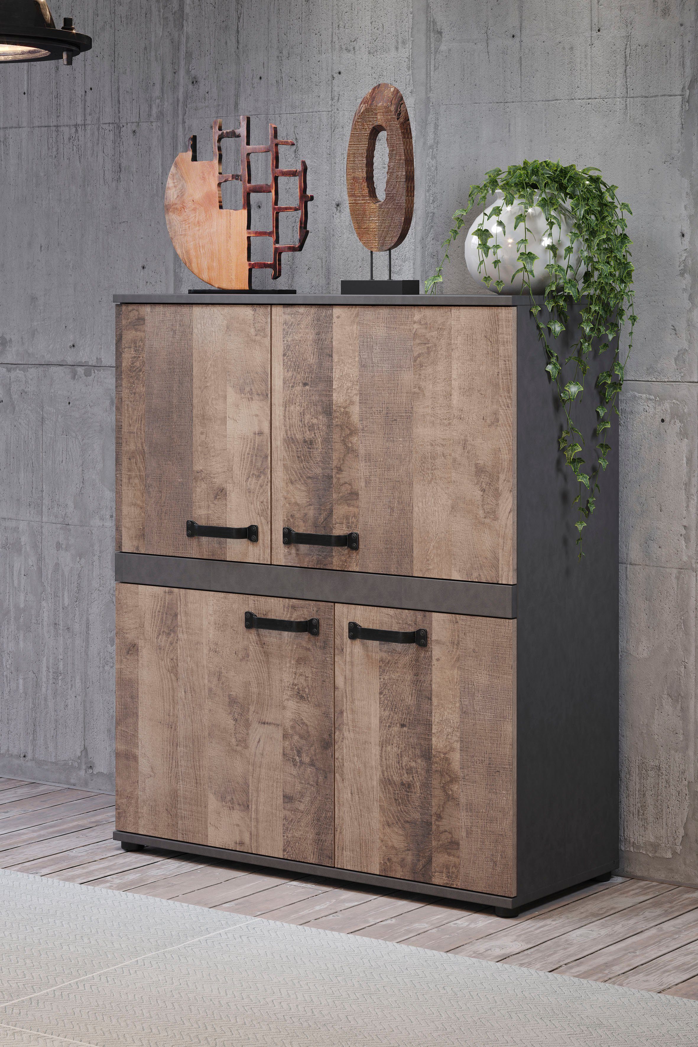 trendteam Highboard Stripe, Höhe 118 cm