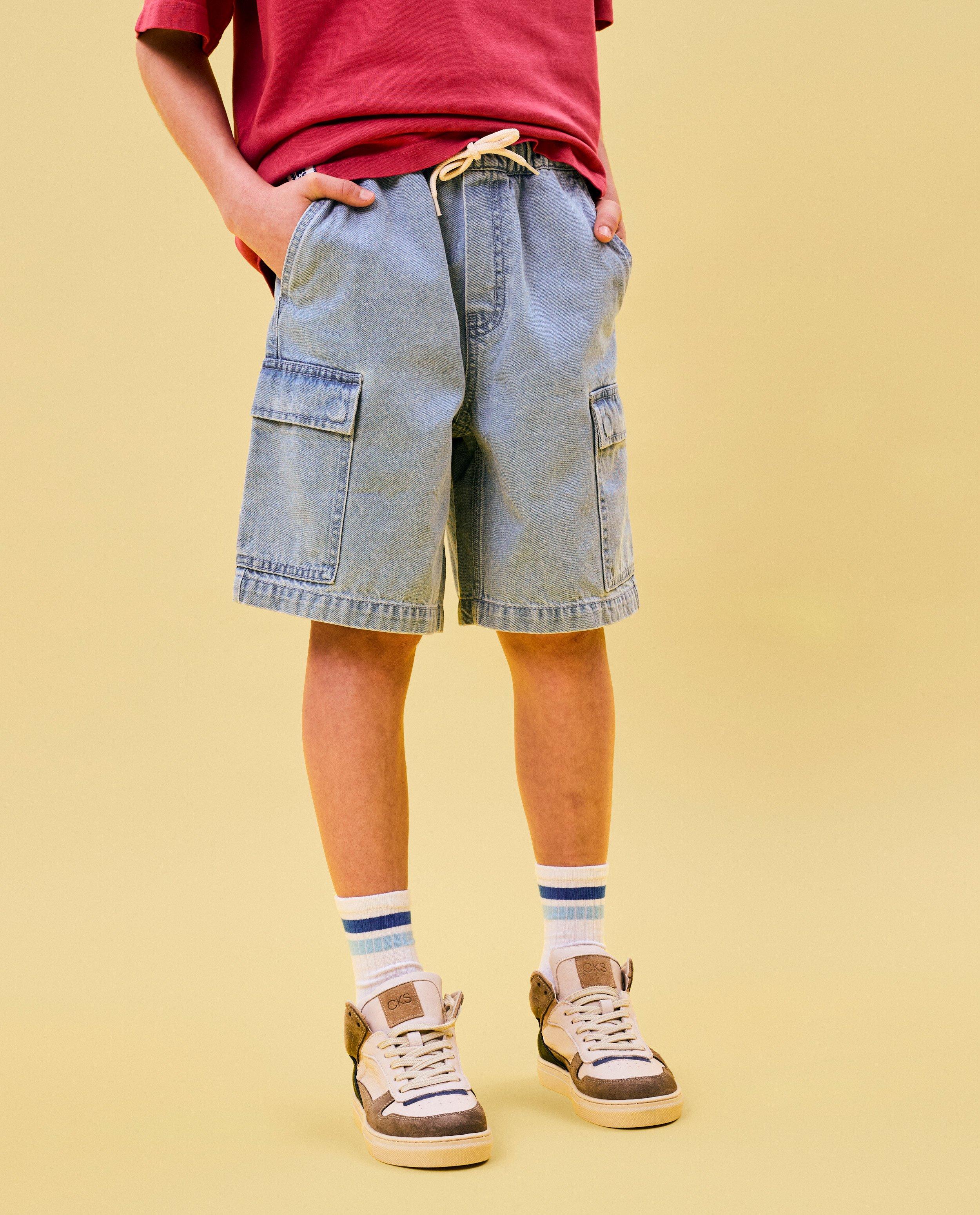 Pantaloni scurți din denim CKS Blue albaștri