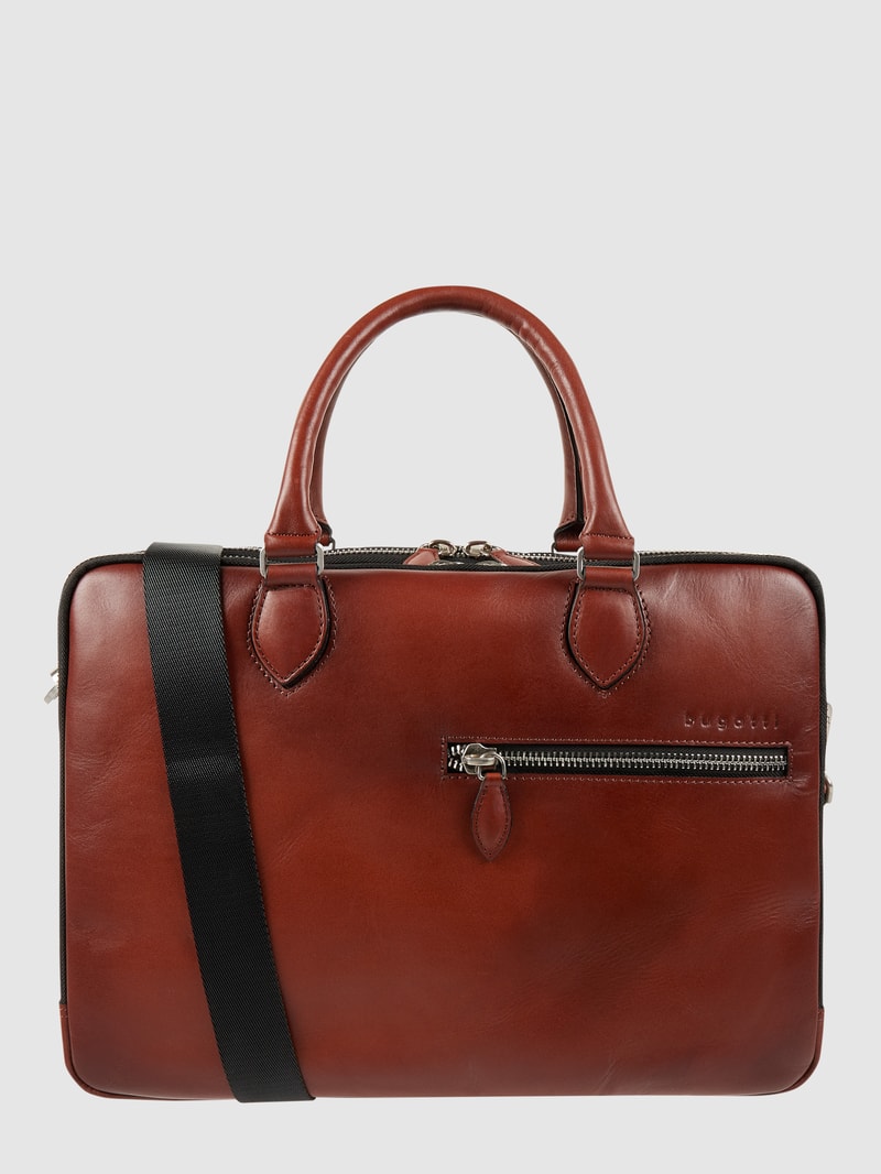 Laptoptasche aus Leder in cognac