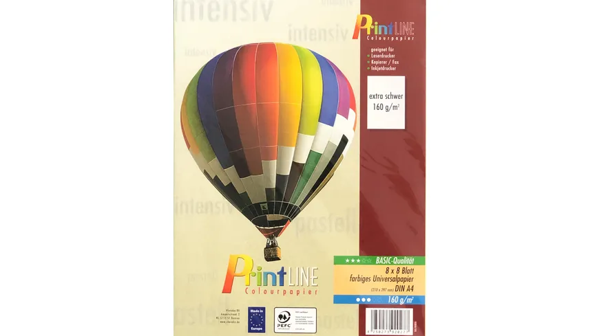 PrintLINE Universalpapier A4 Farbmix 160g 64 Blatt