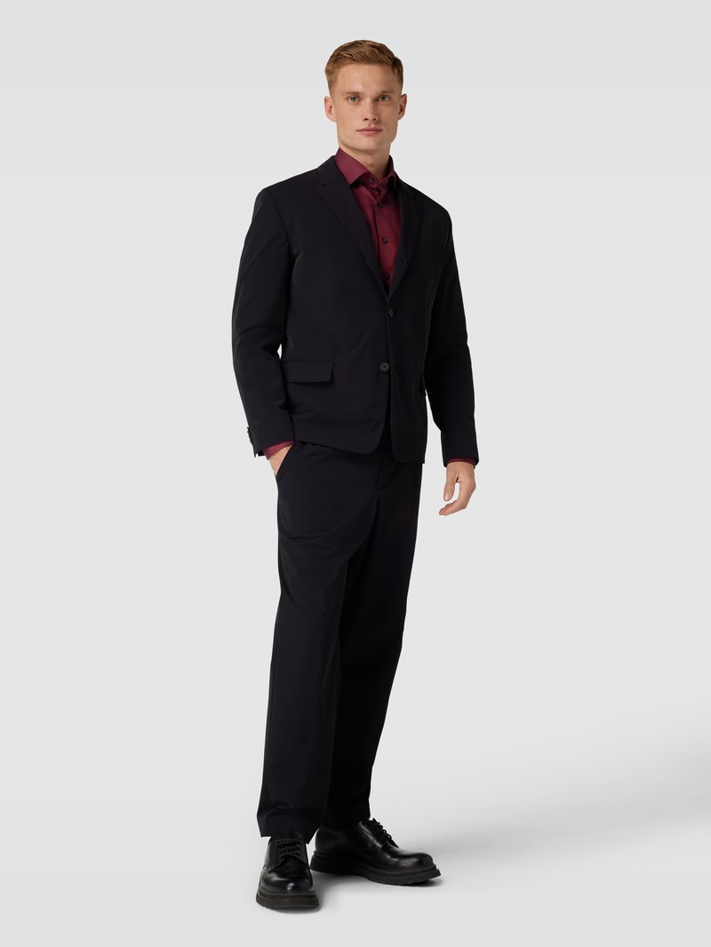 Comfort Fit Business-Hemd mit Brusttasche in bordeaux rot