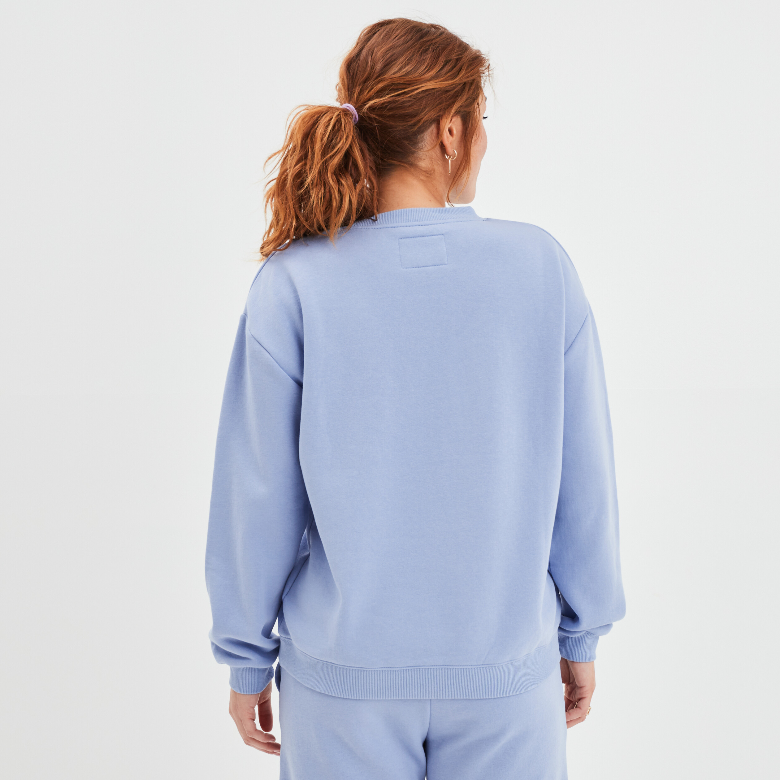 Sweat col rond manches longues Creeks bleu gris femme | La Halle