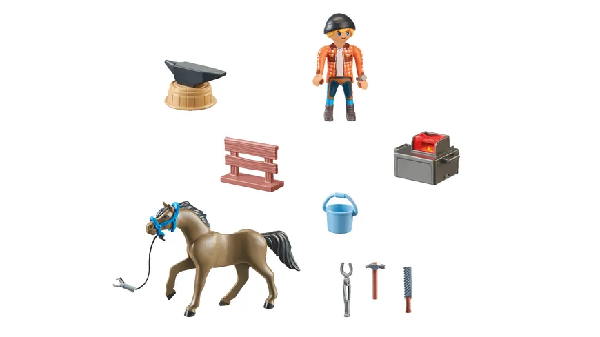 PLAYMOBIL 71357 - Horses of Waterfall - Hufschmied Ben & Achilles