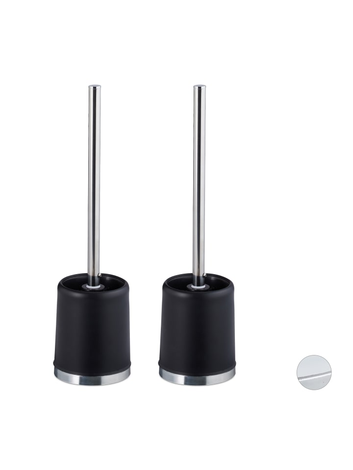 relaxdays 2x WC-Garnitur in Schwarz günstig kaufen onesize