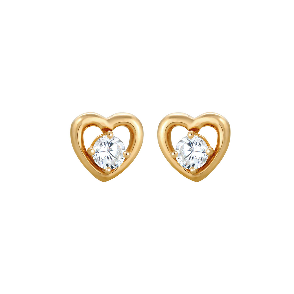 Elli Elli Boucles d'Oreilles Femme Classique à Motif de Coeur avec Cristal de Zircone  Boucles d'oreilles