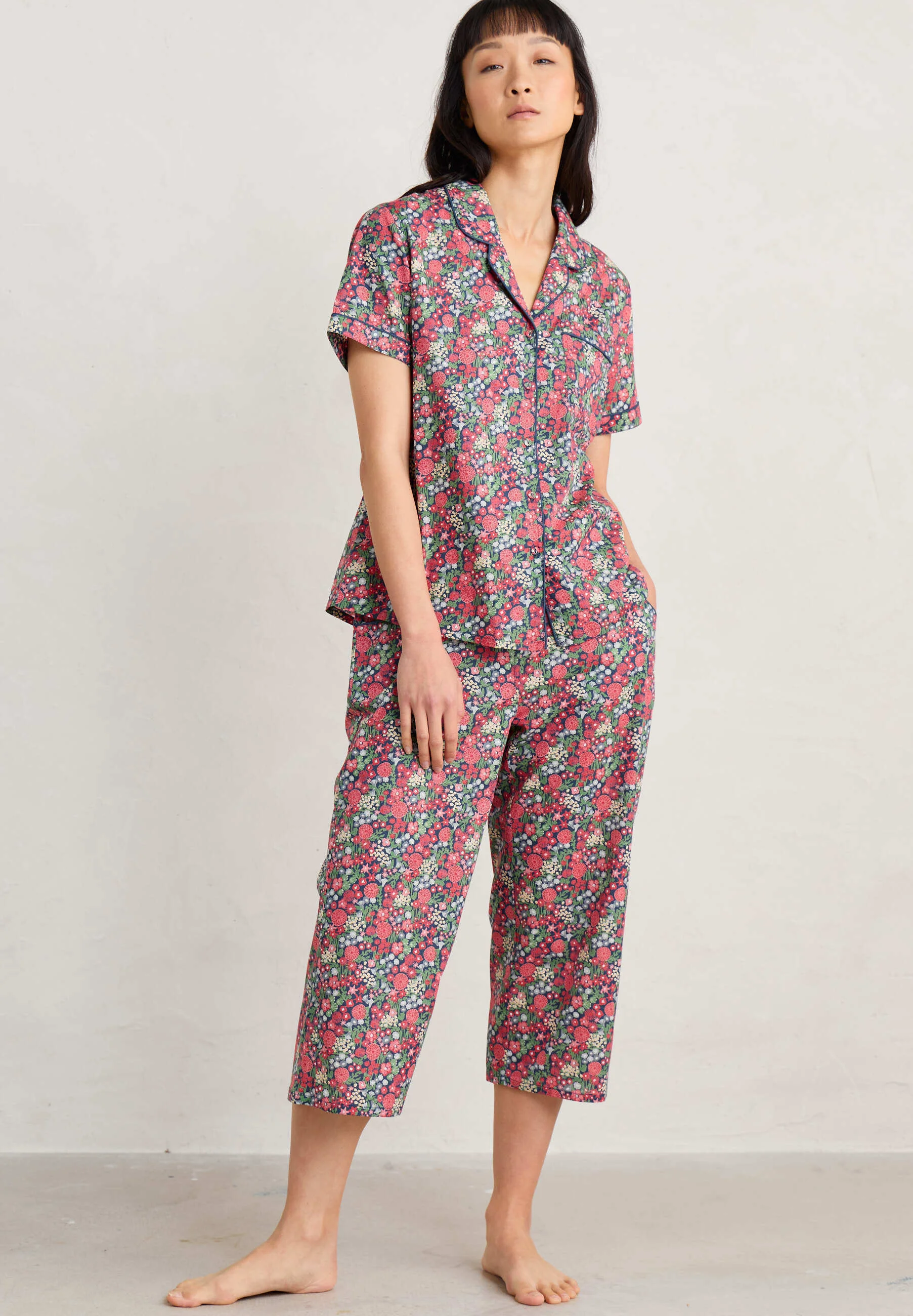 Conjunto de pijama de manga corta con nido de pájaro de Seasalt Cornwall