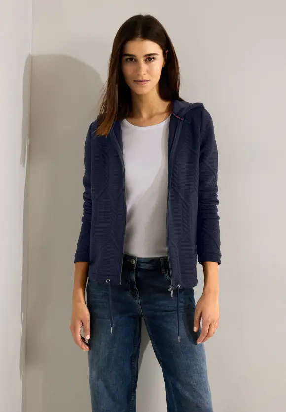 CECIL Struktur Kapuzen Sweatjacke
