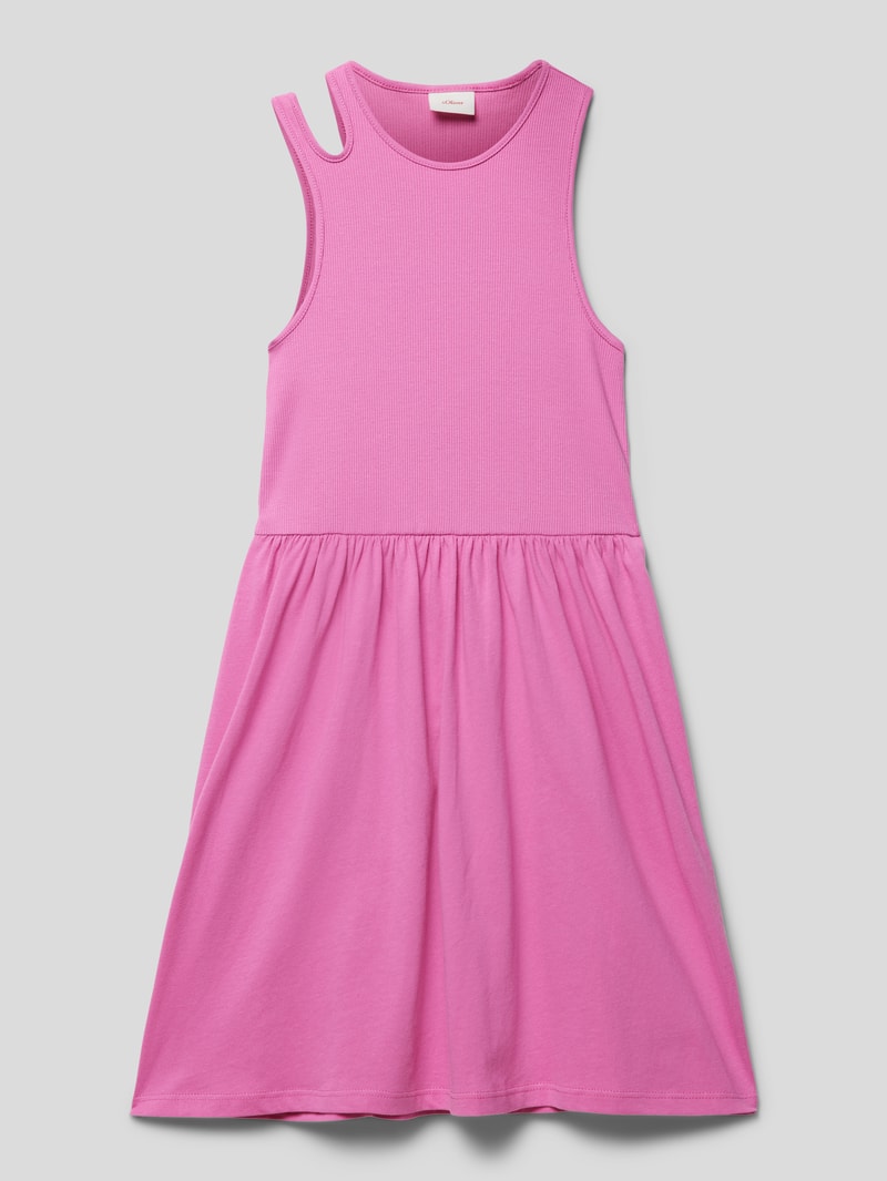 Kleid mit Raffung in pink