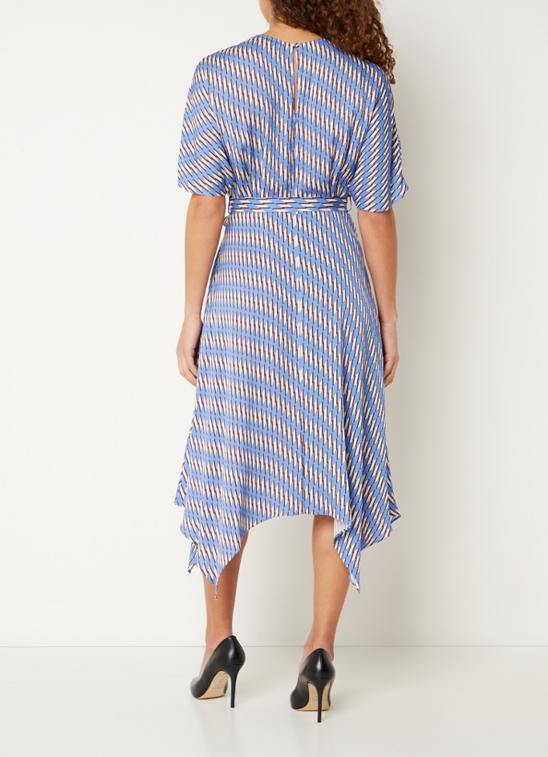 LKBennett Anni midi dress with graphic print and asymmetrical hem