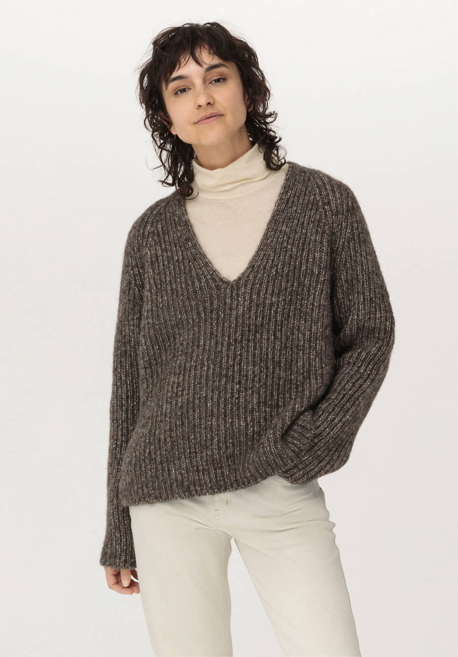 Pullover aus Alpaka mit Bio-Baumwolle