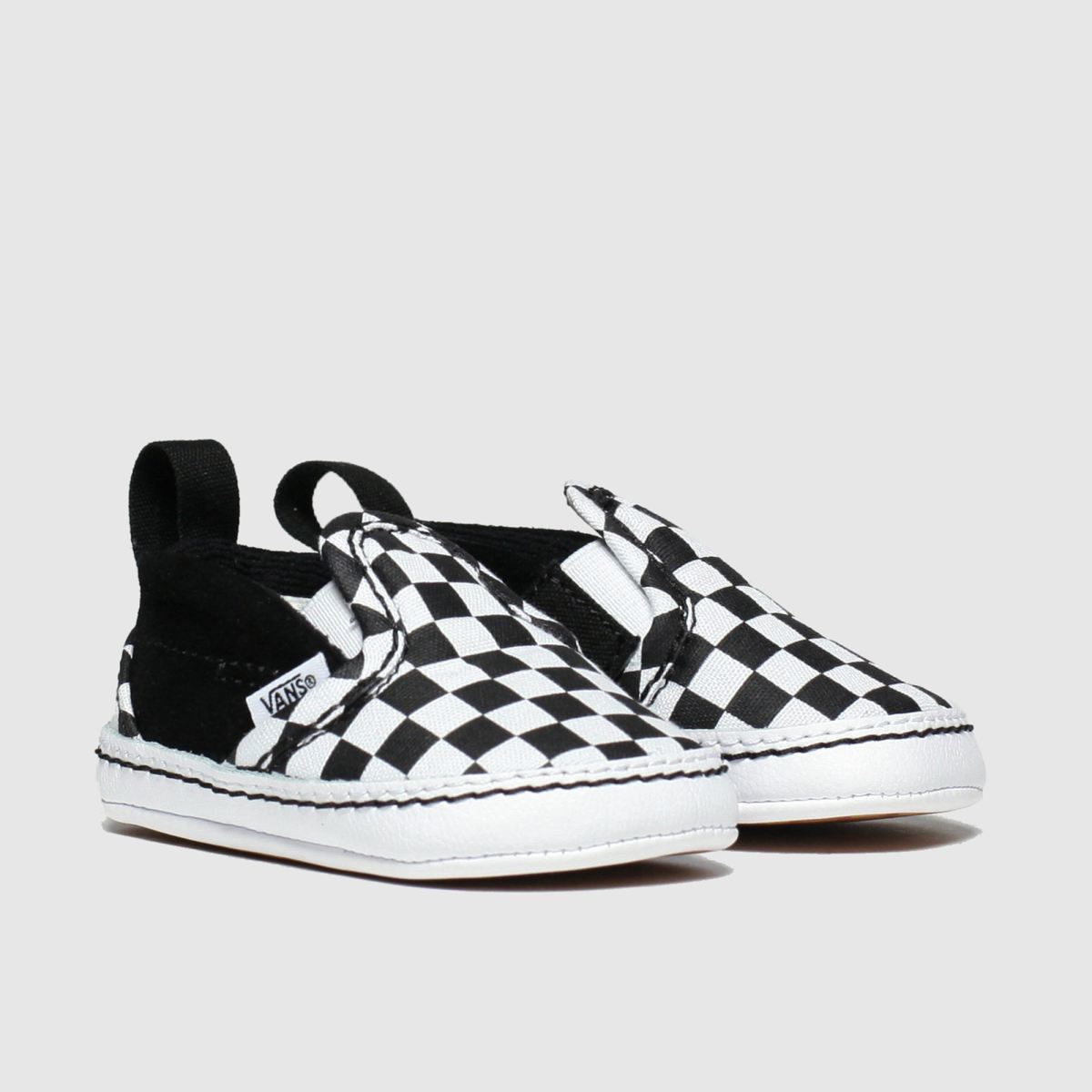 Vans fekete-fehér bebújós V-alakú babacipő