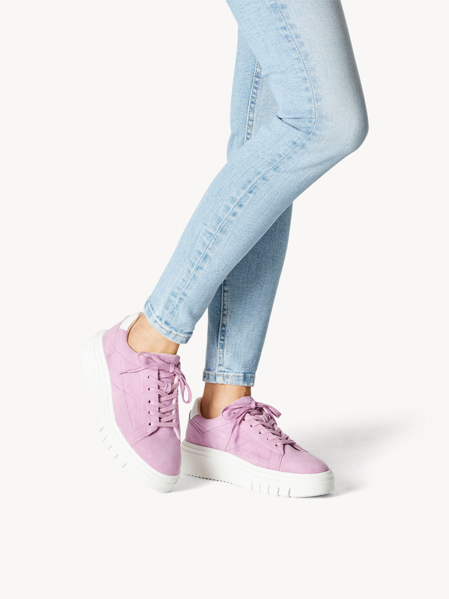 Basket en cuir - mauve