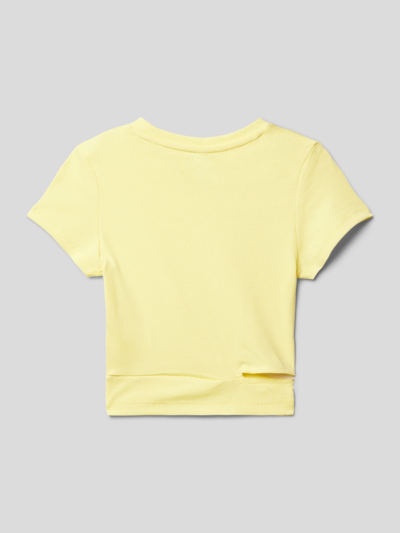 T-Shirt mit Cut Out Modell 'Girls Boxy T-Shirt' in hellgelb