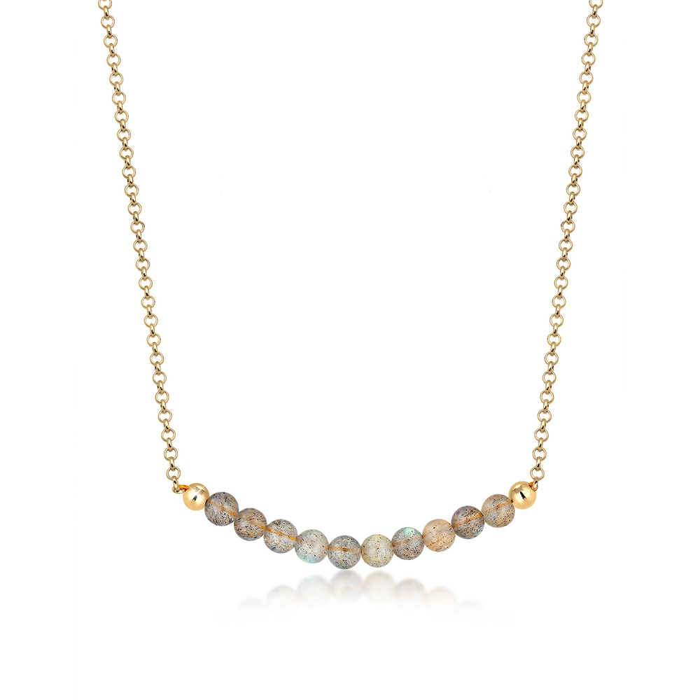 Elli Elli Collier Labradorit Edelstein Kugeln Bead 925 Silber collier
