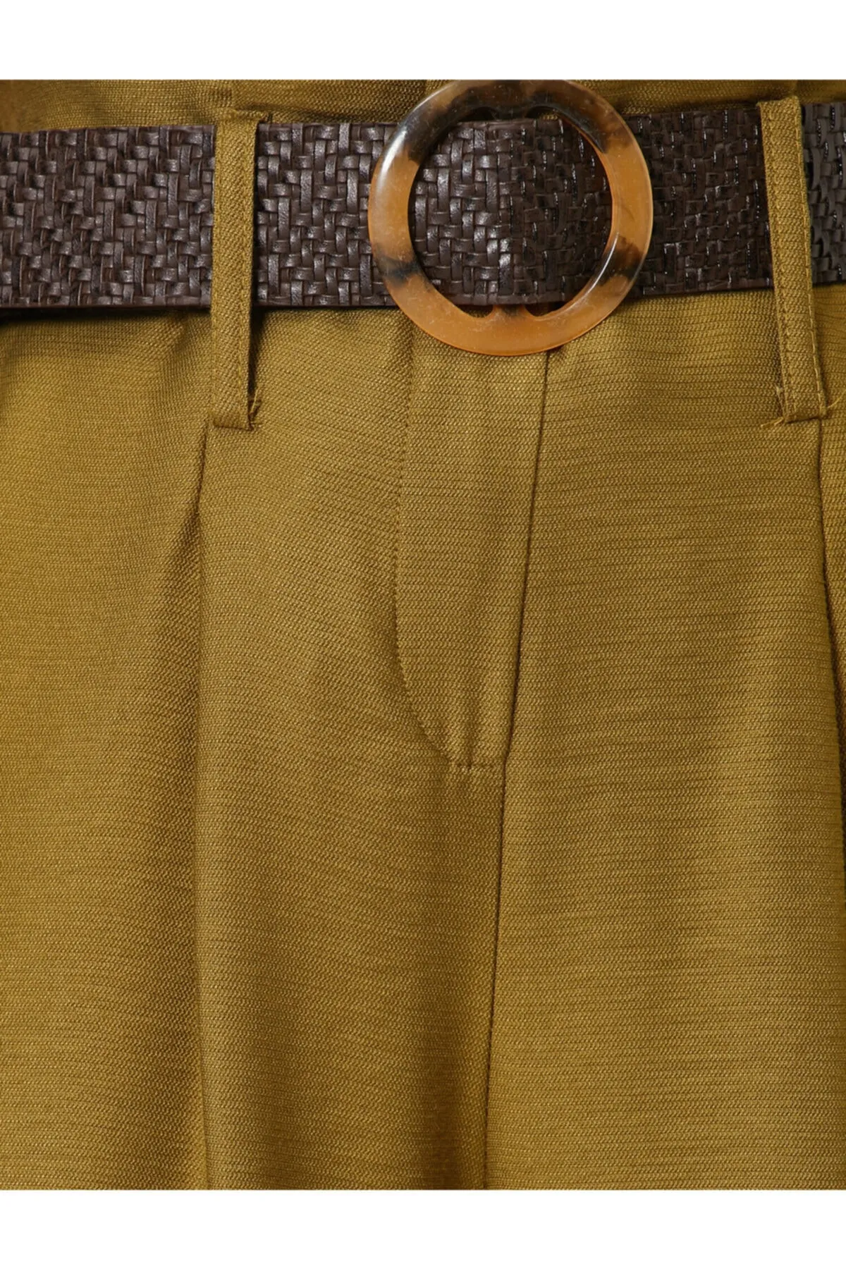 Koton  Gürteldetaillierte Hose mit hoher Taille und Taschendetail