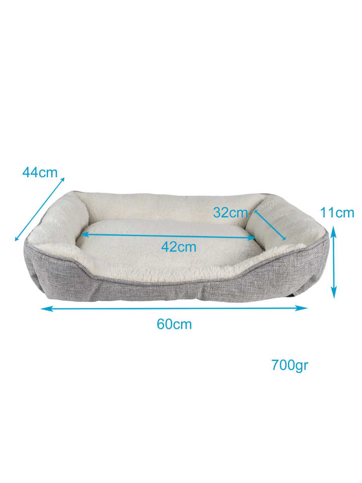 Intirilife Hundebett Katzenbett 50 x 40 x 13 cm in Grau - 60 x 47 x 13 cm günstig kaufen 60 cm