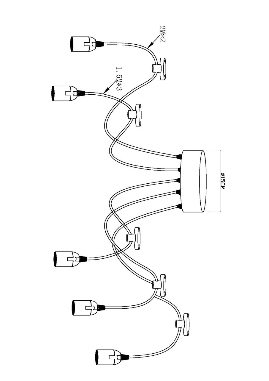 Globo Lighting - OLIVER - Hängeleuchte Metall schwarz, 5x E27