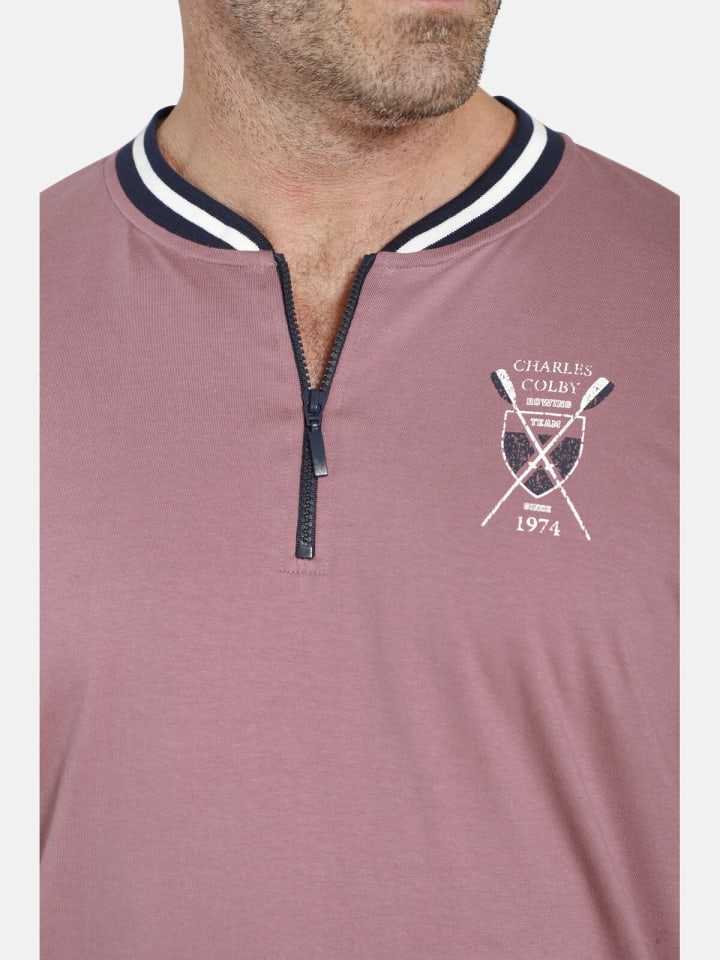 Charles Colby T-Shirt EARL FIGORY in rosa günstig kaufen