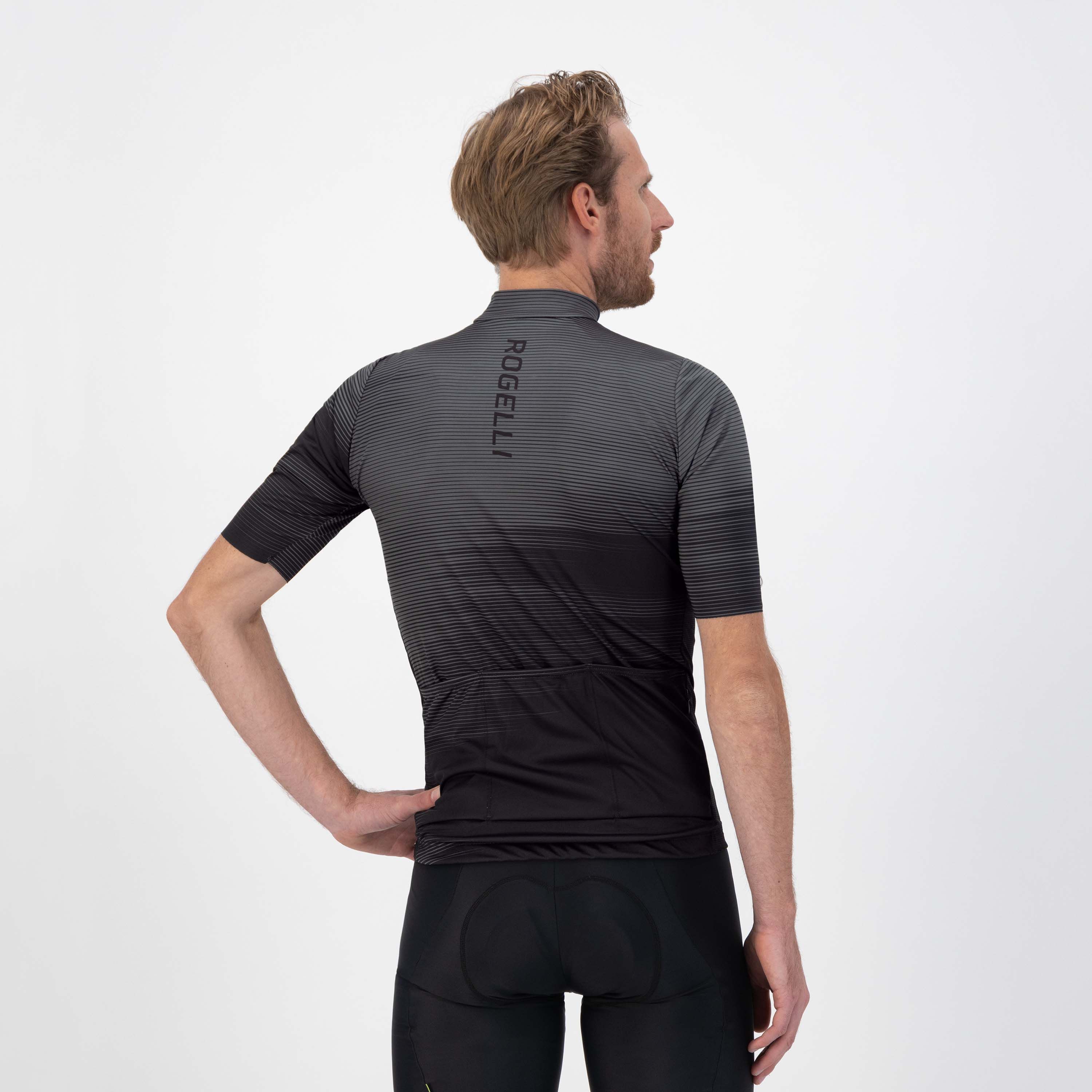 Rogelli Glitch Schwarz/Grau Herren Radtrikot Kurzarm