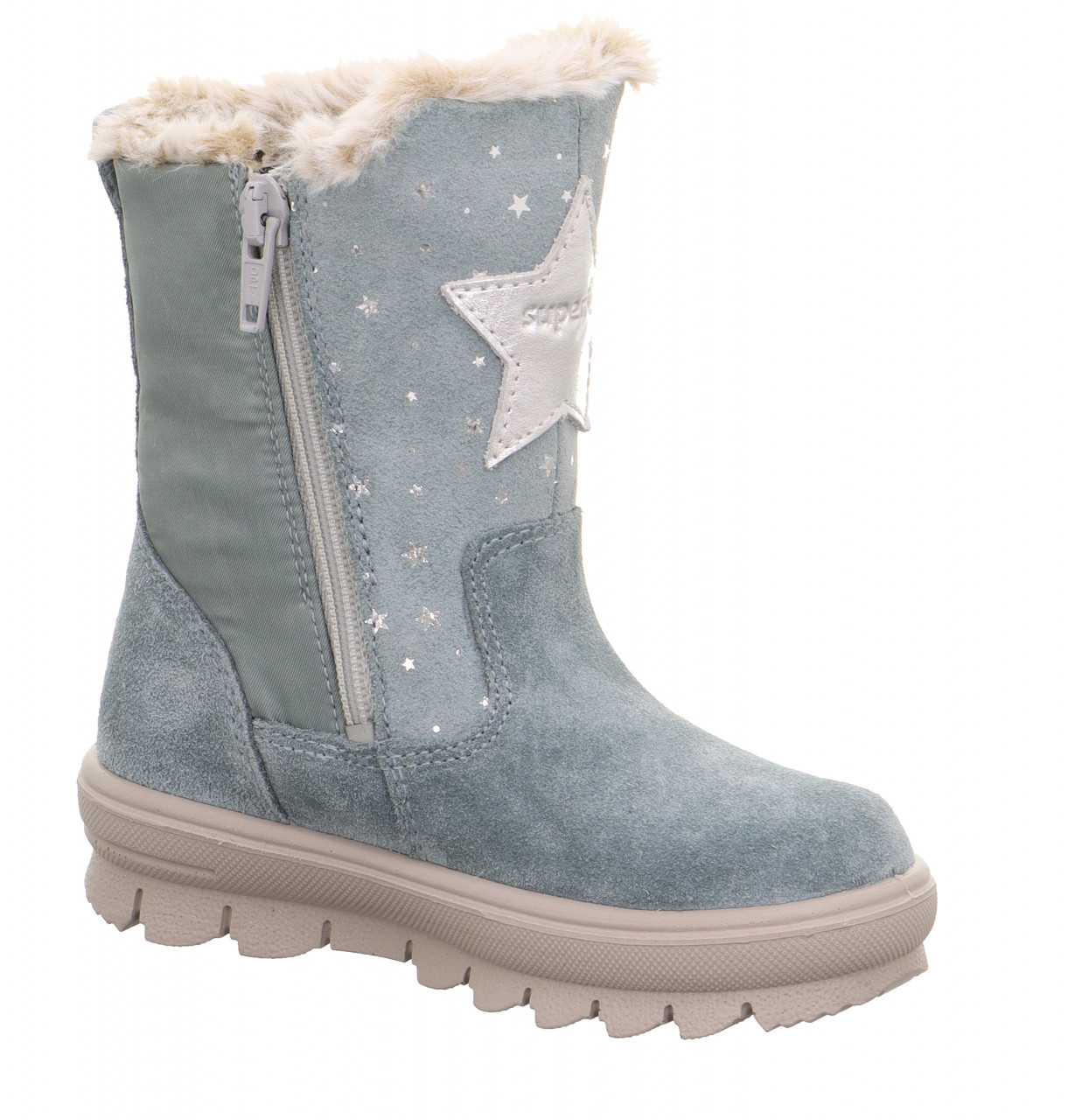 FLAVIA - Hellgrün/Silber Stiefel mit Reißverschluss