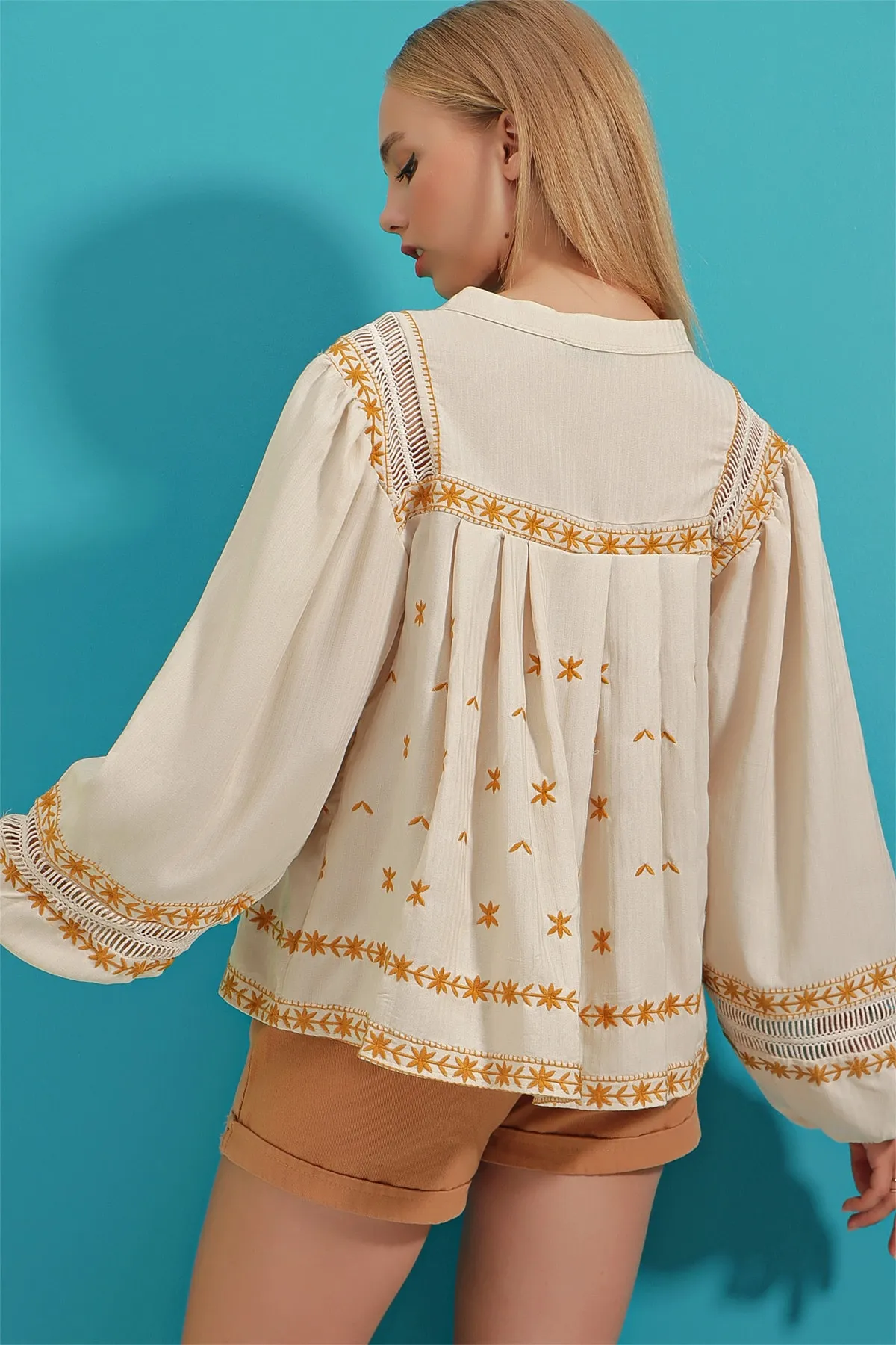Trend Alaçatı Stili  Hemd - Ecru - Relaxed Fit