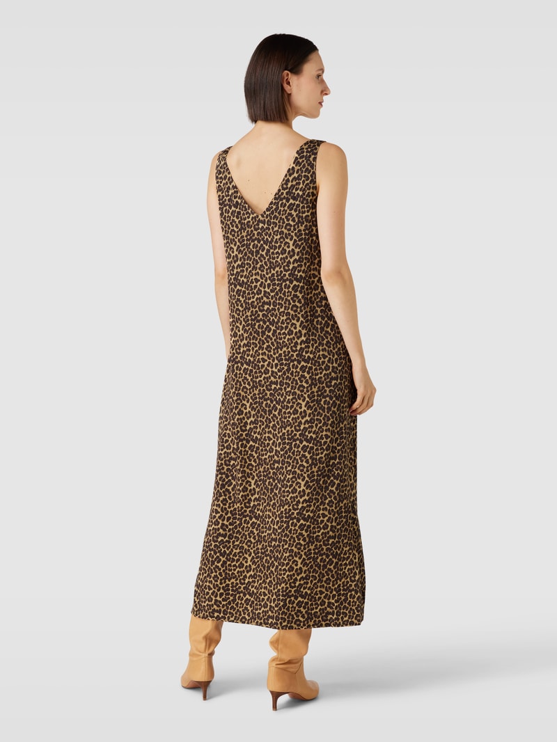 Midikleid aus Viskose in camel