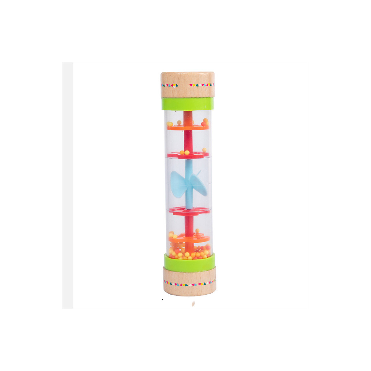 1PCS Rain Sound Tube Musik Früherziehung Musikinstrument Spielzeug 1PCS Regenbogenstab aus Holz für Kinder, simuliert Regengeräusche, Sanduhr-Quietscher Rhythmusinstrumente