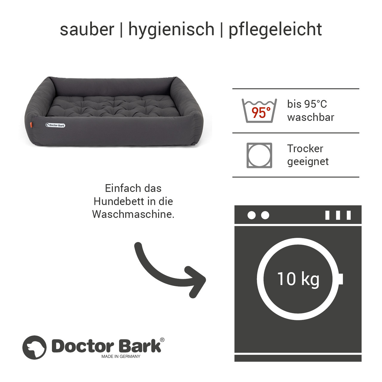 Doctor Bark Hundebetten Doctor Bark Hundebett grau XXL