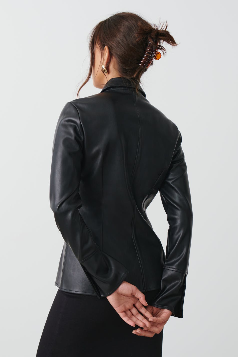 Fitted pu shirt