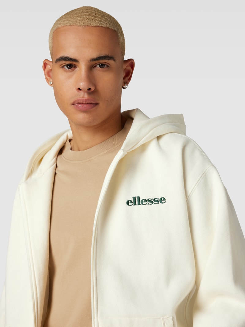 Sweatjacke mit Label-Stitching Modell 'MICHELANGELO' in offwhite