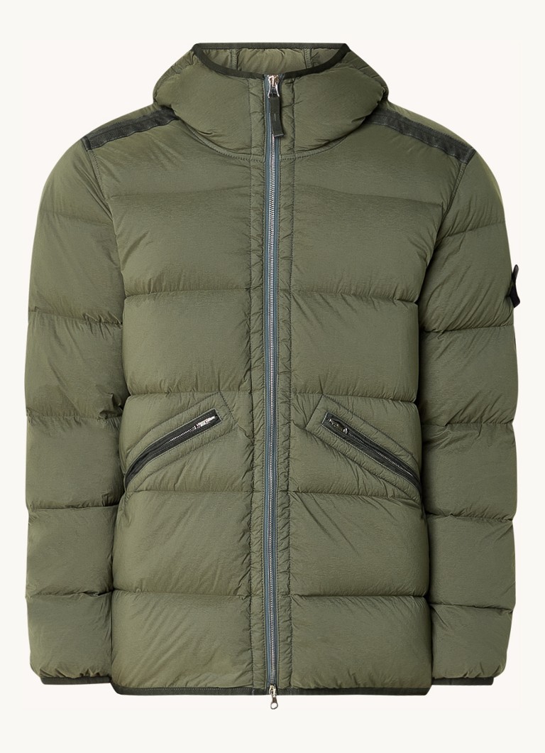 Μπουφάν Stone Island 81154 από πούπουλα με γέμιση από φτερά και τσέπες με φερμουάρ
