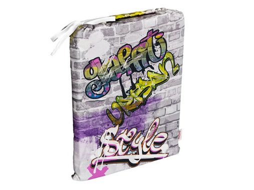 Jugendbettwäsche Graffiti, beties, 100% feinste Baumwolle, 2 teilig, Wendebettwäsche-Set ca. 135x200 cm + 80x80 cm Graffiti-Move