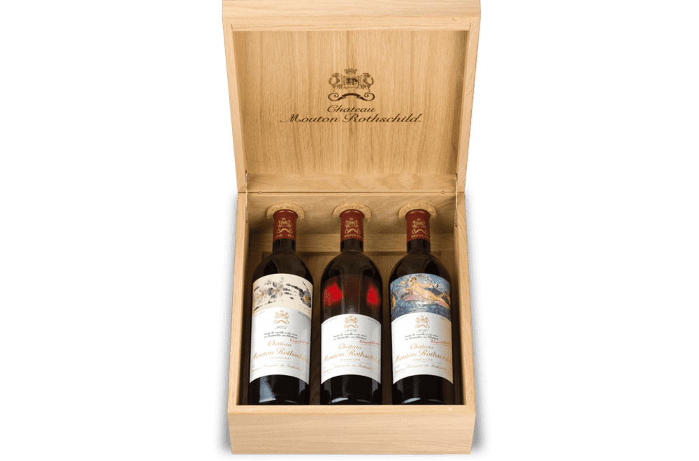 Mouton Rothschild Sammlerbox: Chateau Mouton-Rothschild Magnum Jahrgangs-Trio aus 2020er Chateau-Reserve:  (2005 - 2009 - 2010)