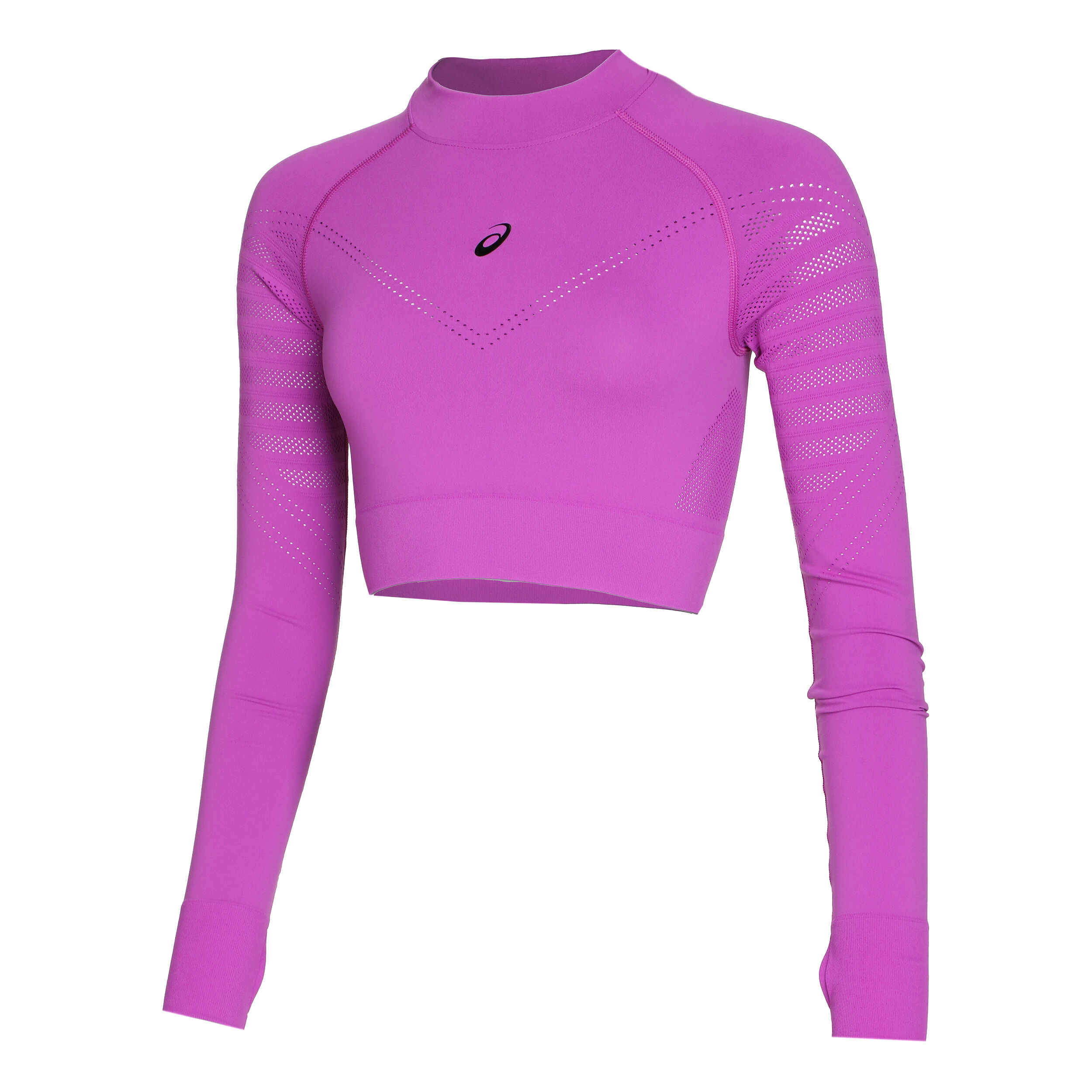 Seamless Crop Top Longsleeve Damen - Lila