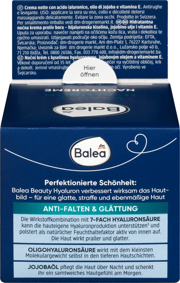 Anti Falten Nachtcreme Beauty Hyaluron, 50 ml