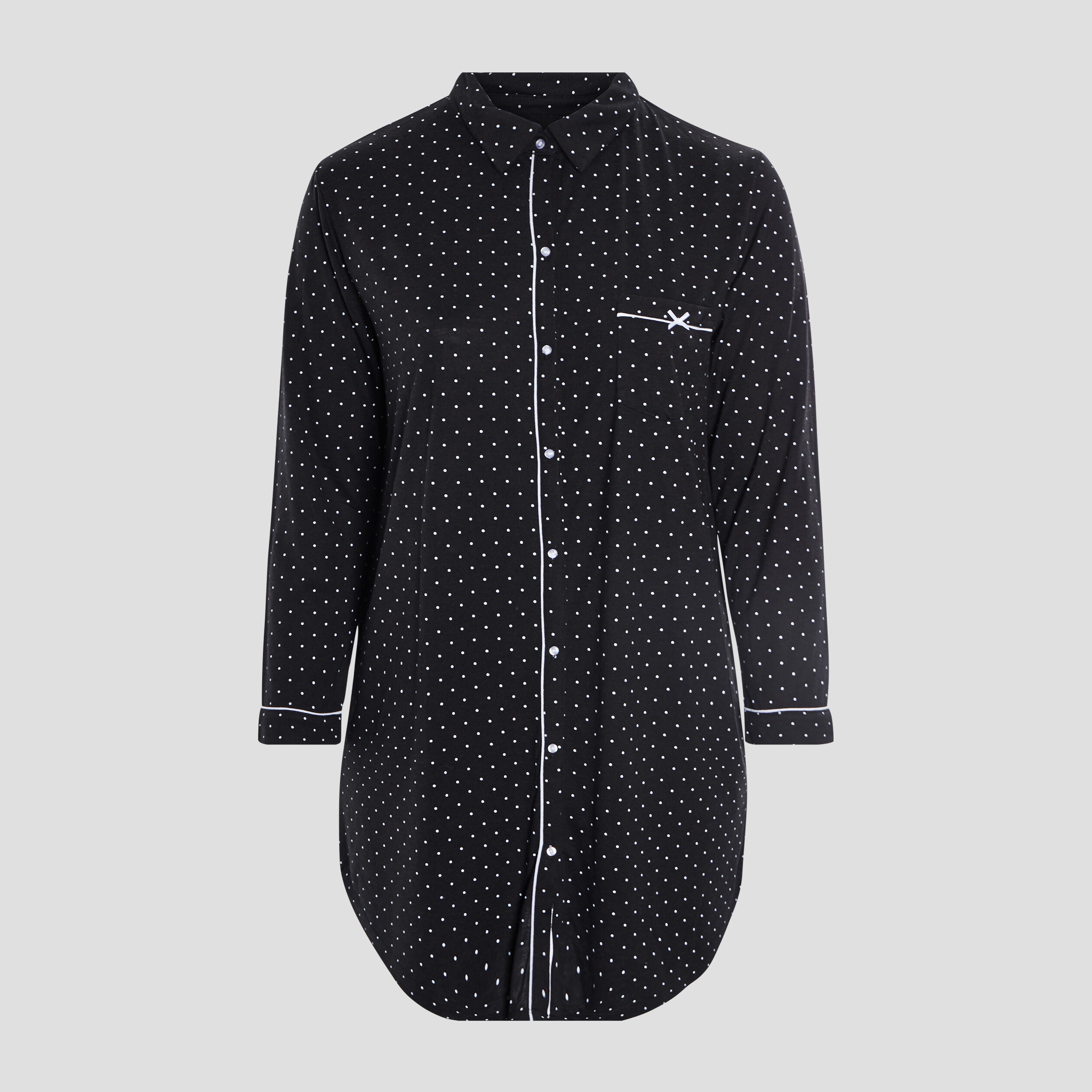Chemise de nuit liquette noir femme grande taille | La Halle