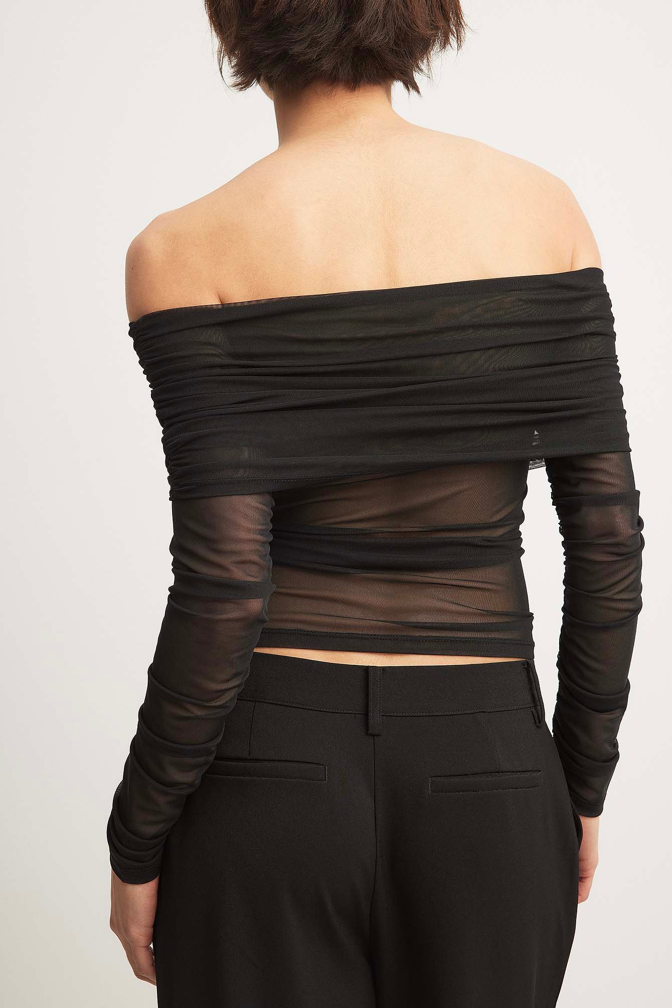 Mesh Off Shoulder Top