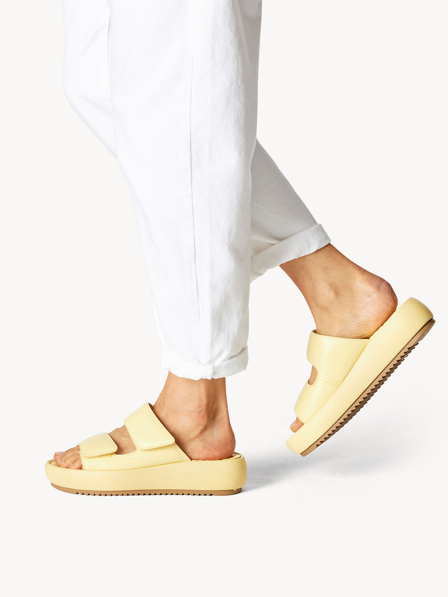 Mule en cuir - jaune