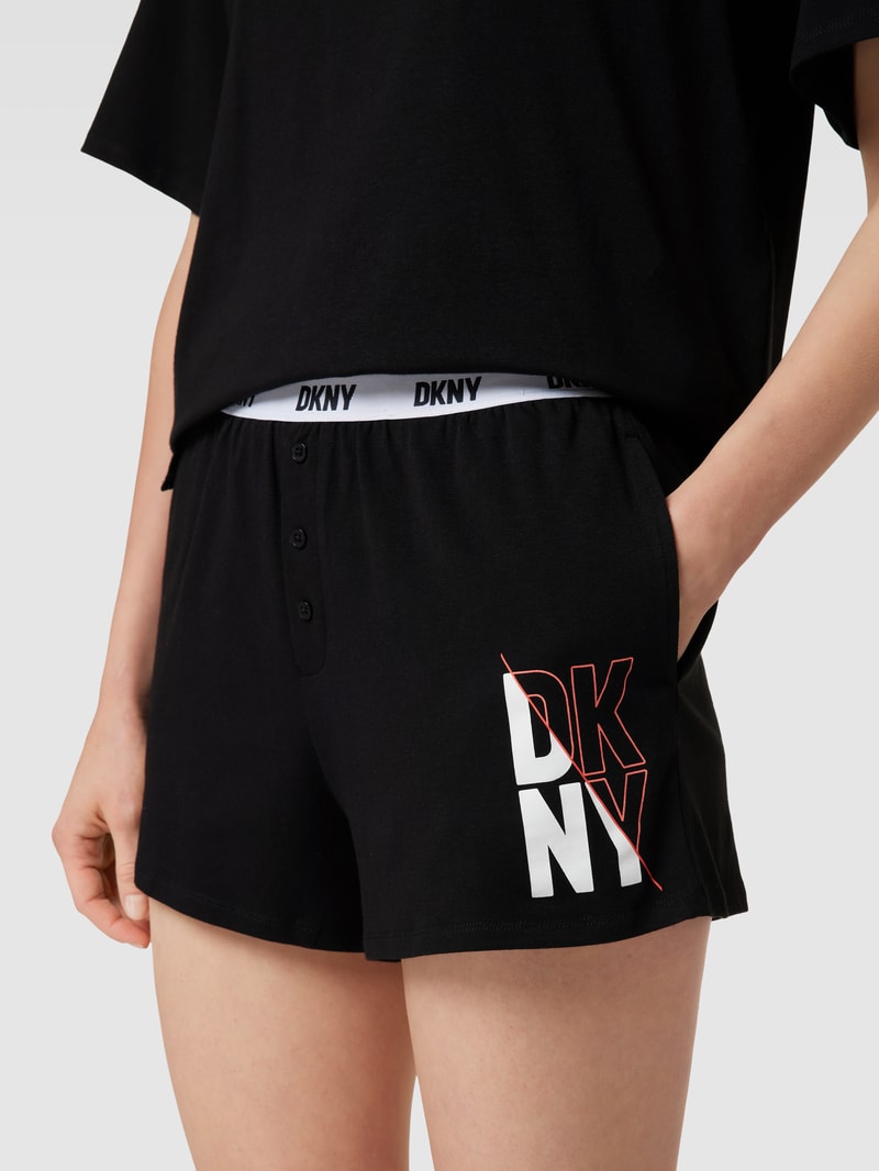 Pyjama mit Rundhalsausschnitt in schwarz