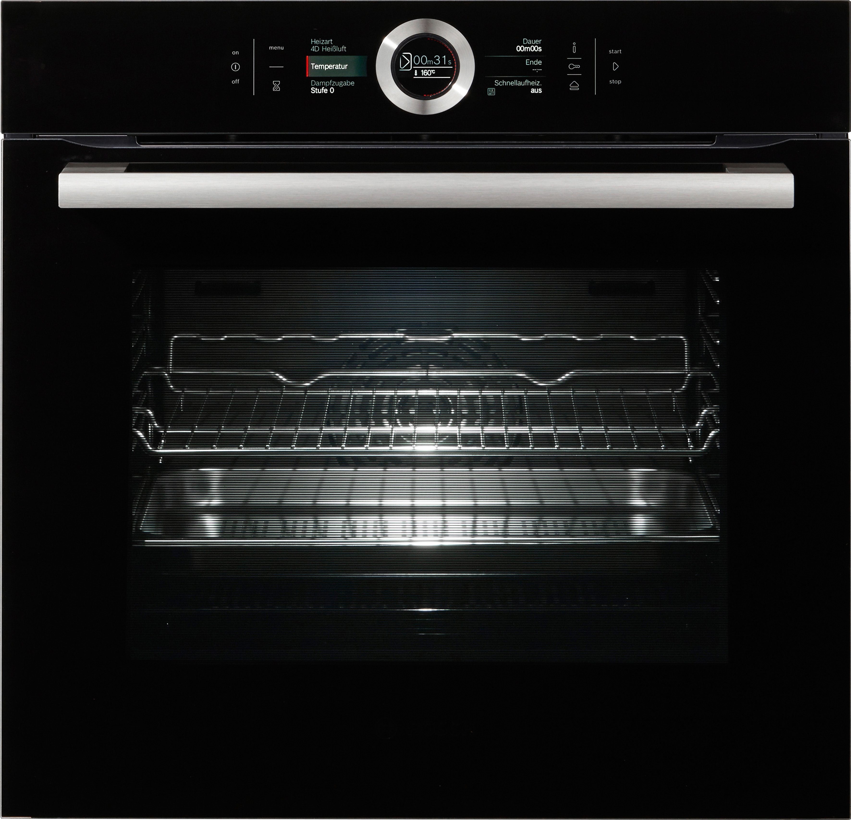 BOSCH Dampfbackofen Serie 8 HSG636B, mit Teleskopauszug nachrüstbar, ecoClean Direct, mit Auftaufunktion