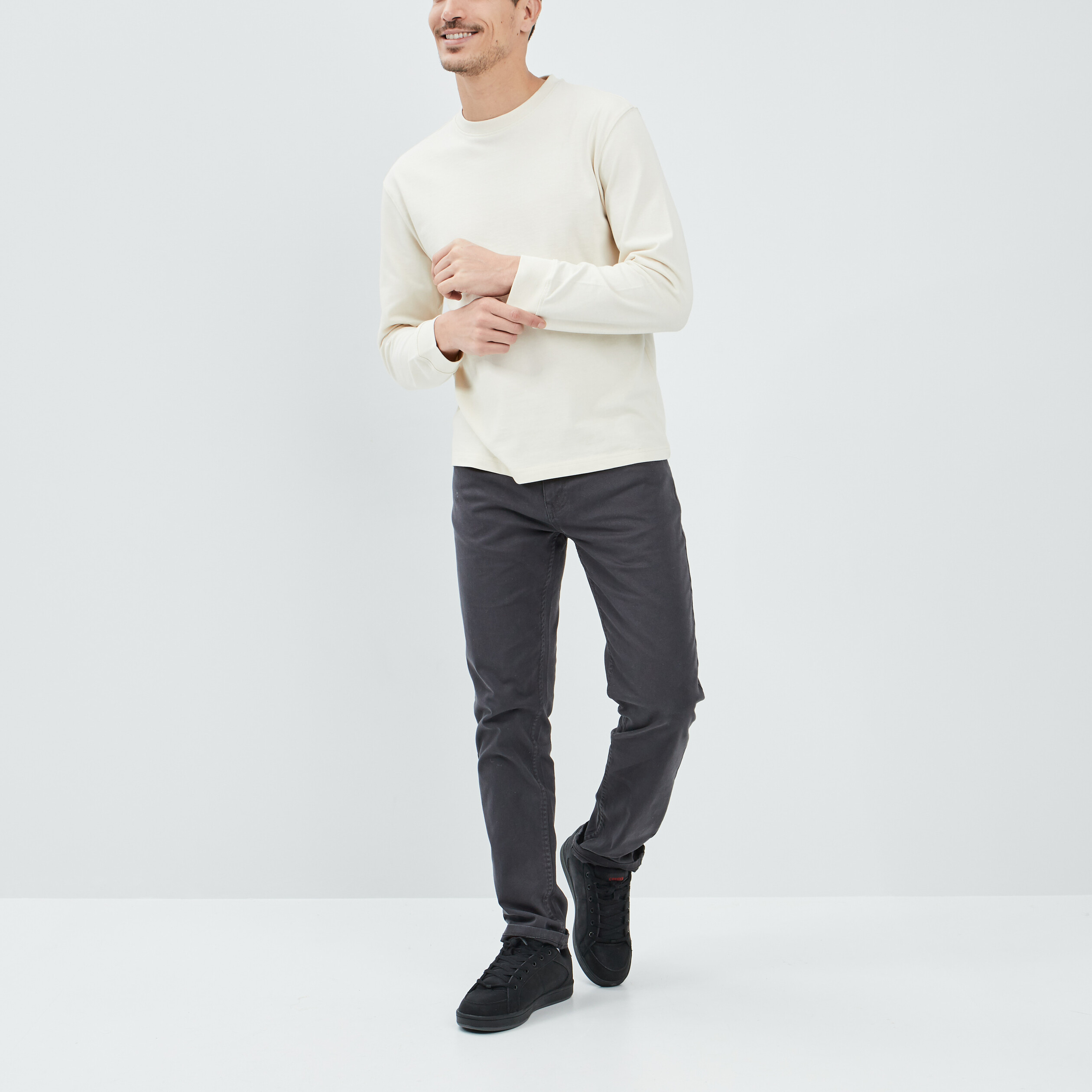 T-shirt manches longues creme homme | La Halle
